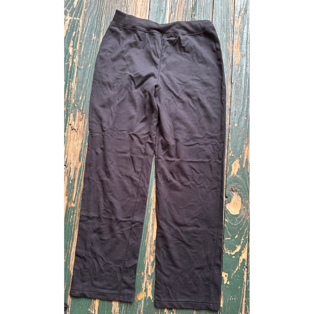 Bobbie Brooks Womens Black Knit Lounge Pants Size M 8-10 Elastic Waist Straight